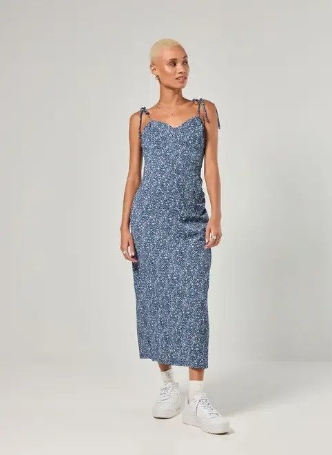 vestido midi florido alcinha vestido midi florido alcinha