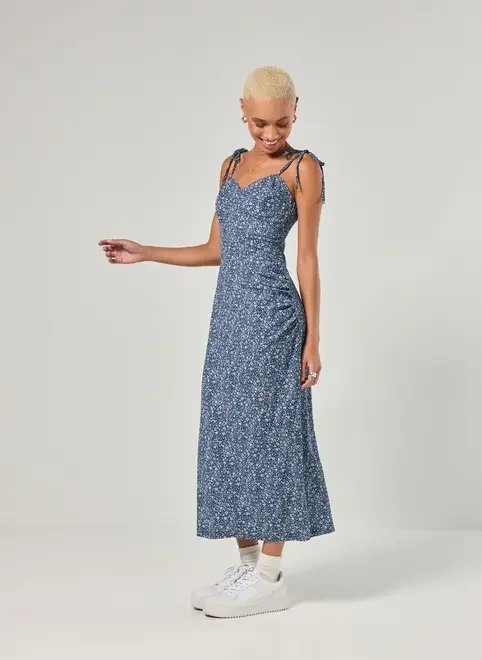 vestido midi florido alcinha vestido midi florido alcinha