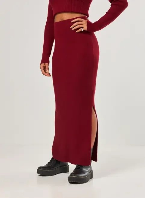 saia longa de tricô saia longa de tricô