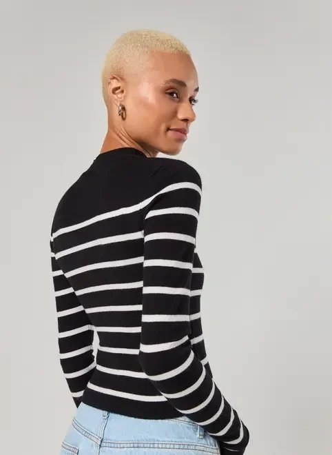 blusa malha retilínea manga longa blusa malha retilínea manga longa