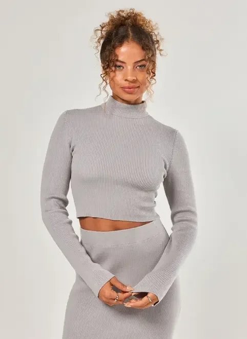 cropped manga longa tricô canelado cropped manga longa tricô canelado