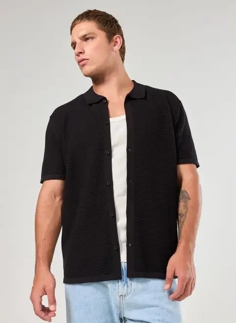 camisa manga curta malha retilínea camisa manga curta malha retilínea