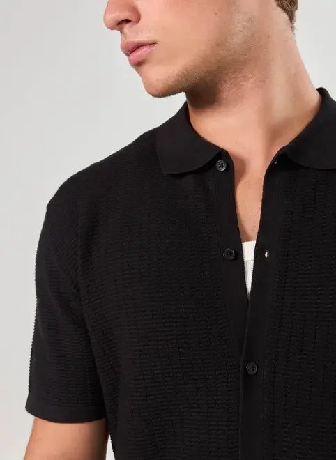 camisa manga curta malha retilínea camisa manga curta malha retilínea