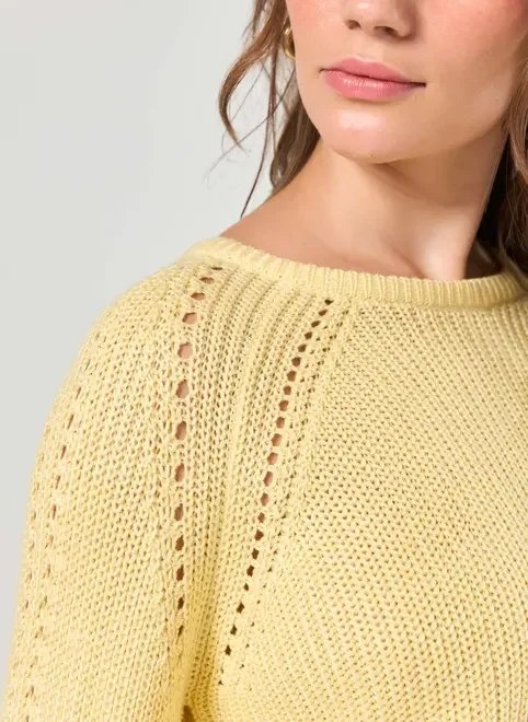 blusa amarela manga longa tricô blusa amarela manga longa tricô