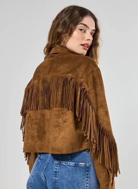 jaqueta caramelo suede franjas jaqueta caramelo suede franjas