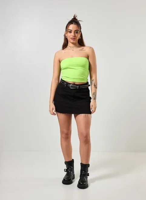 blusa tube top em poliamida verde limão blusa tube top em poliamida verde limão