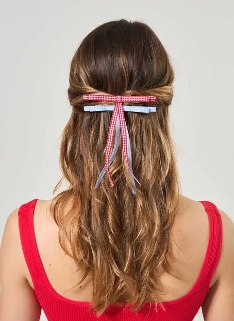 kit laços quadriculados vermelho e azul kit laços quadriculados vermelho e azul