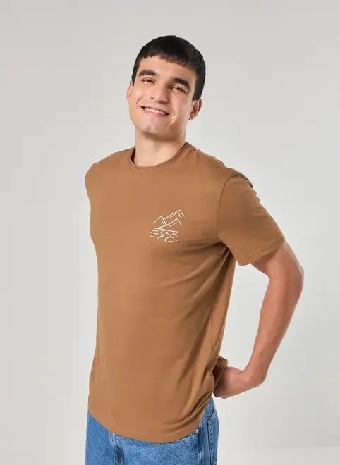 camiseta regular marrom mountain camiseta regular marrom mountain