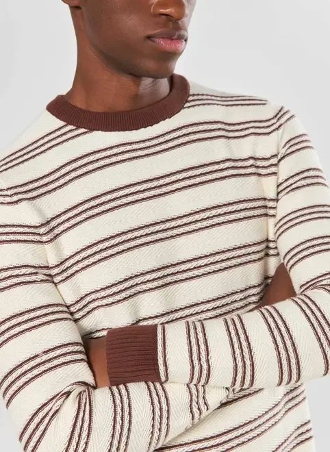 blusa em malha retilínea listrada blusa em malha retilínea listrada