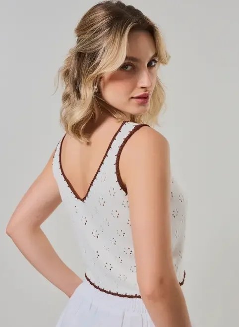 blusa malha retilínea amarração blusa malha retilínea amarração