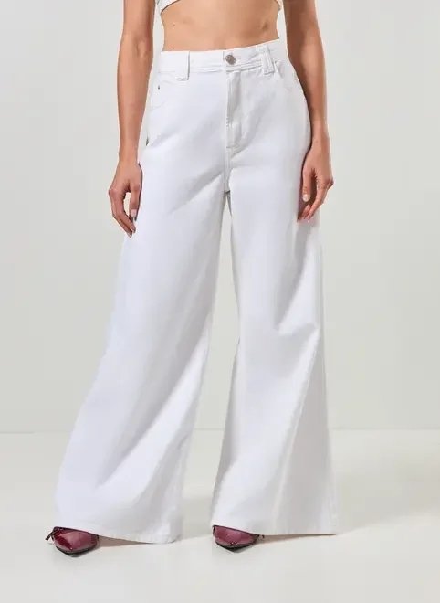calça pantalona sarja off-white calça pantalona sarja off-white