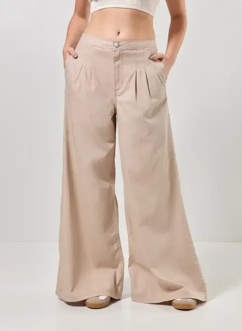 calça pantalona sarja areia calça pantalona sarja areia