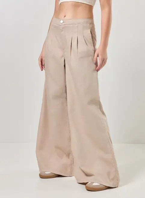 calça pantalona sarja areia calça pantalona sarja areia