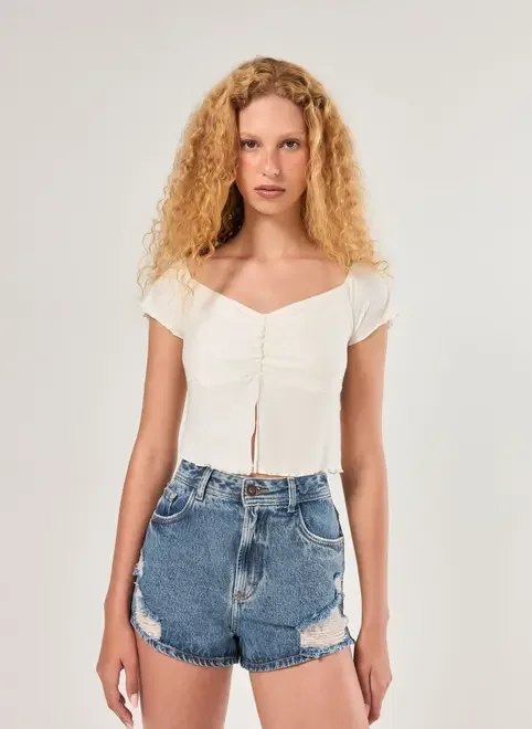 short jeans desfiado cintura alta short jeans desfiado cintura alta