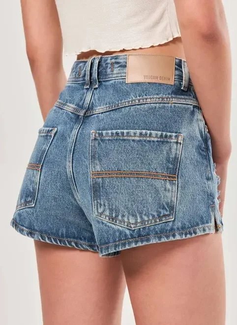 short jeans desfiado cintura alta short jeans desfiado cintura alta