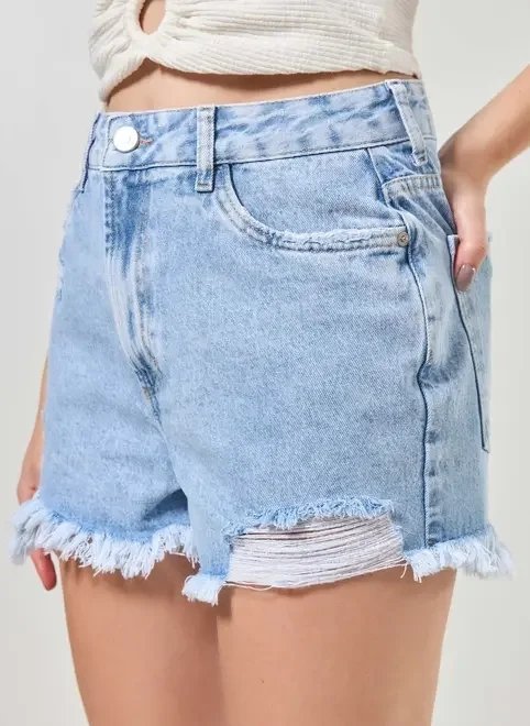 short cintura alta barra desfiada short cintura alta barra desfiada