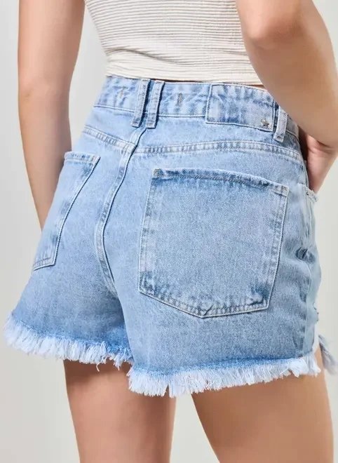 short cintura alta barra desfiada short cintura alta barra desfiada