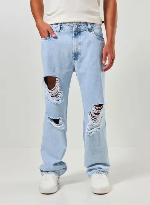 calça jeans oversized destroyed calça jeans oversized destroyed
