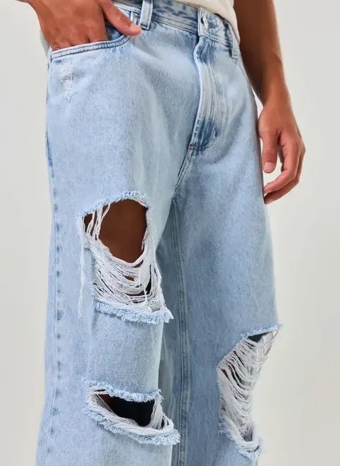 calça jeans oversized destroyed calça jeans oversized destroyed