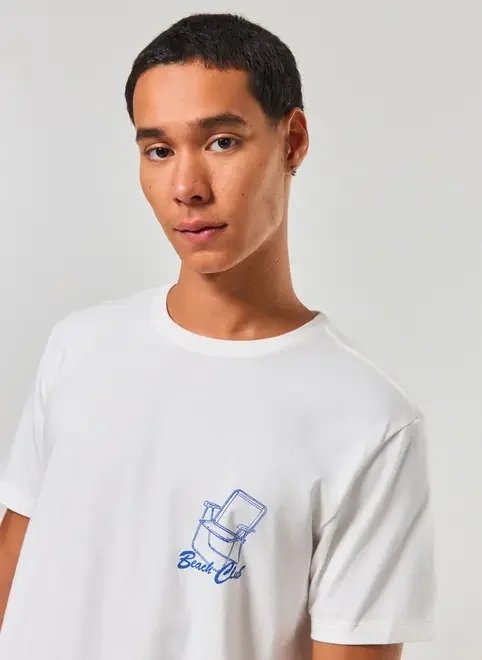 camiseta off-white estampa azul camiseta off-white estampa azul