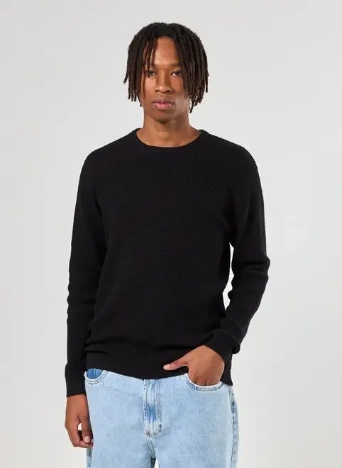 blusa de tricô com textura waffle blusa de tricô com textura waffle