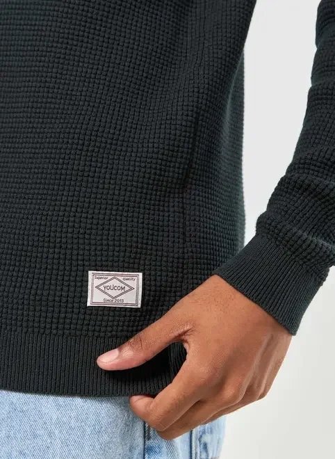 blusa de tricô com textura waffle blusa de tricô com textura waffle