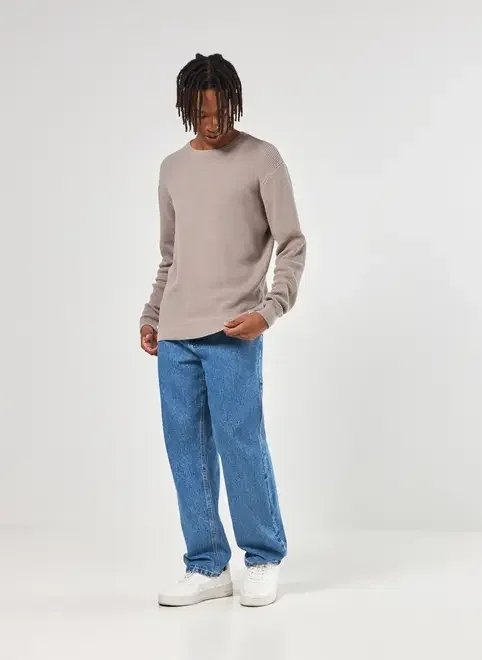 blusa de tricô com textura waffle blusa de tricô com textura waffle