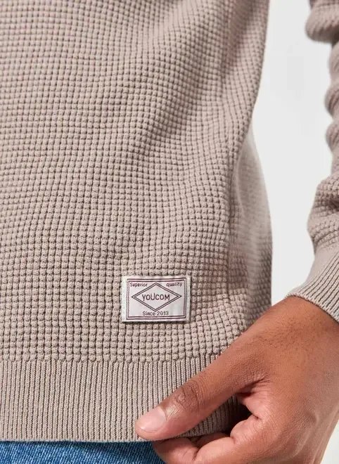 blusa de tricô com textura waffle blusa de tricô com textura waffle