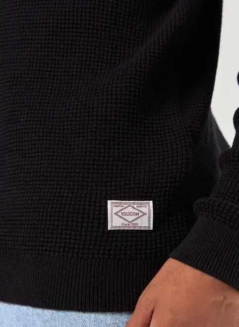 blusa de tricô com textura waffle blusa de tricô com textura waffle