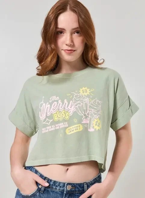 camiseta cropped verde ice cream camiseta cropped verde ice cream