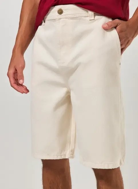 bermuda sarja off-white básica bermuda sarja off-white básica
