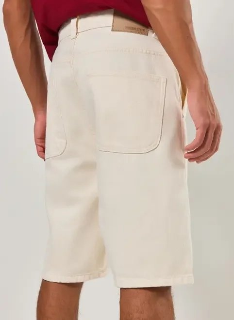 bermuda sarja off-white básica bermuda sarja off-white básica