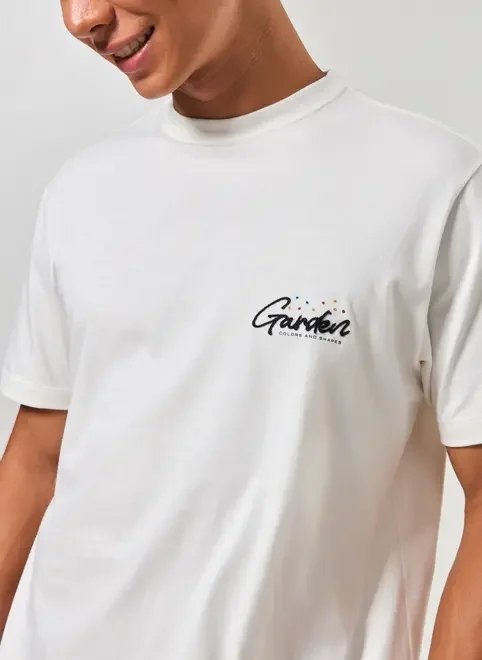 camiseta off-white garden bordado camiseta off-white garden bordado