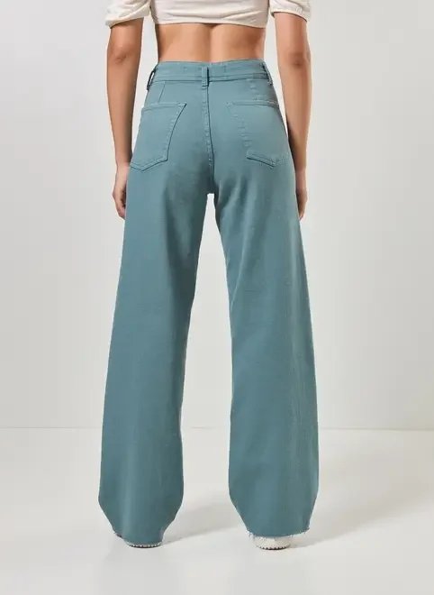 calça sarja wide leg com elastano calça sarja wide leg com elastano