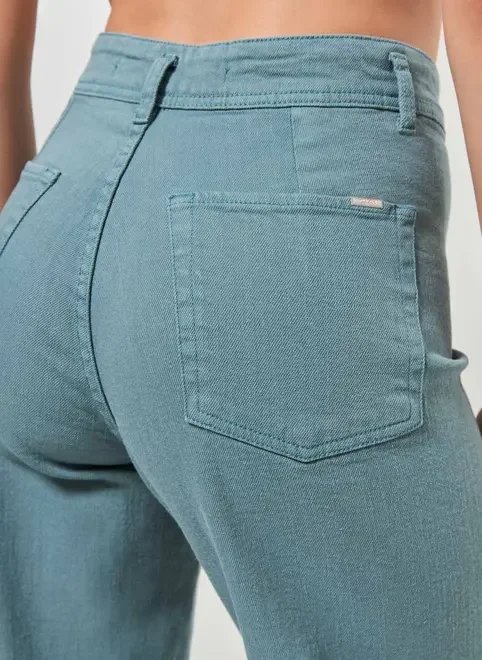 calça sarja wide leg com elastano calça sarja wide leg com elastano