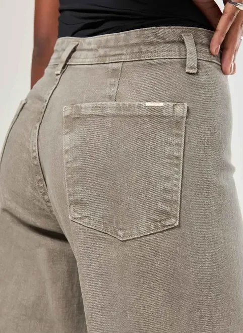 calça sarja wide leg com elastano calça sarja wide leg com elastano