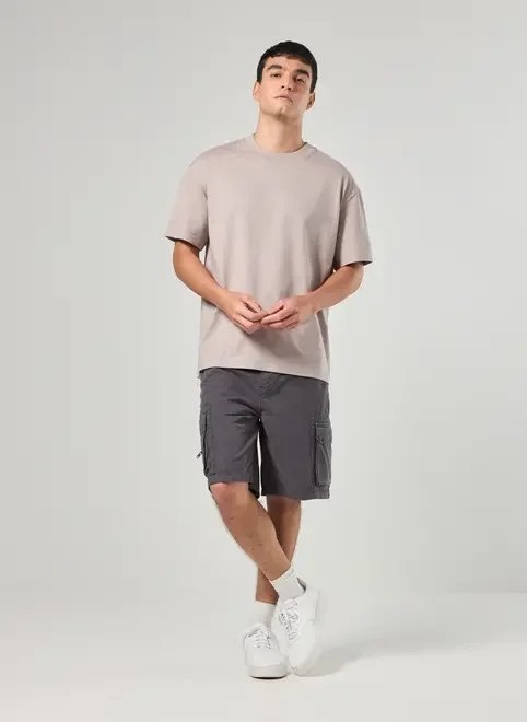 bermuda sarja cargo cinza bermuda sarja cargo cinza