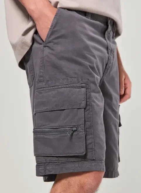 bermuda sarja cargo cinza bermuda sarja cargo cinza