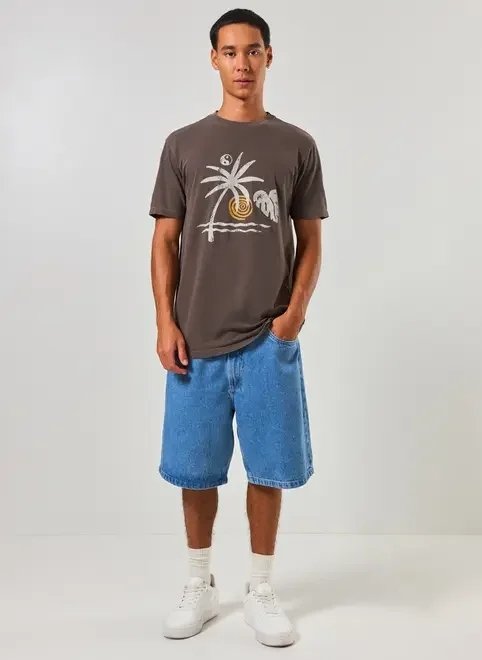 camiseta marrom estonada tropical camiseta marrom estonada tropical