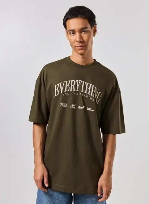 camiseta oversized verde everything camiseta oversized verde everything