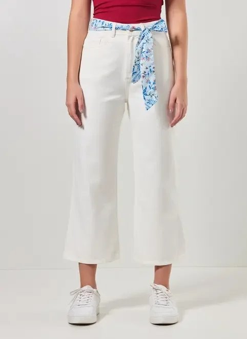 calça sarja patancourt cinto florido calça sarja patancourt cinto florido