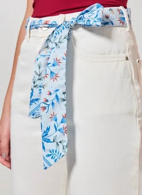 calça sarja patancourt cinto florido calça sarja patancourt cinto florido