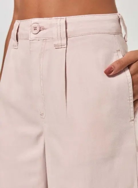 calça wide leg sarja rosa calça wide leg sarja rosa