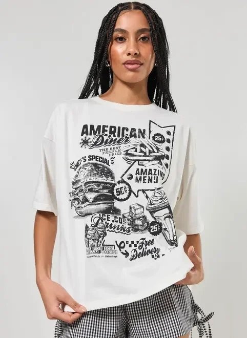 camiseta oversized american food camiseta oversized american food