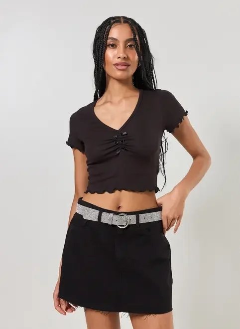 cropped com franzido e lacinho cropped com franzido e lacinho