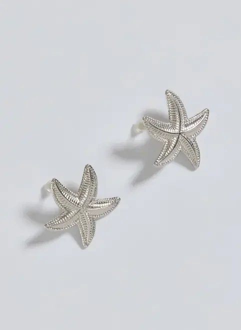 brinco estrela do mar prateado brinco estrela do mar prateado