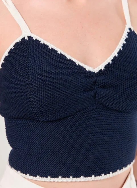 cropped tricô contraste cropped tricô contraste