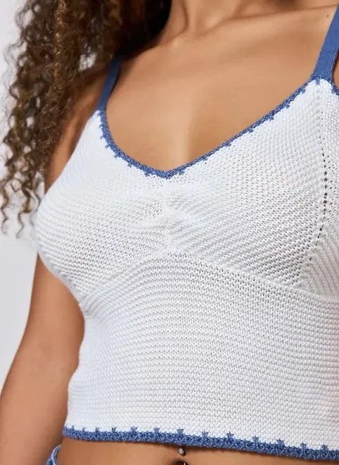 cropped tricô contraste cropped tricô contraste