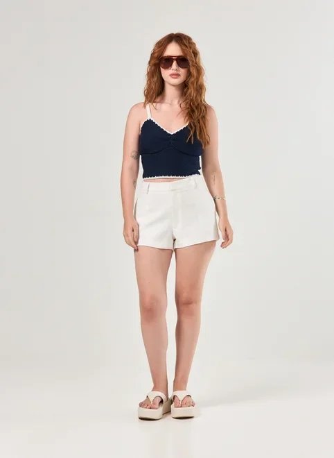 cropped tricô contraste cropped tricô contraste