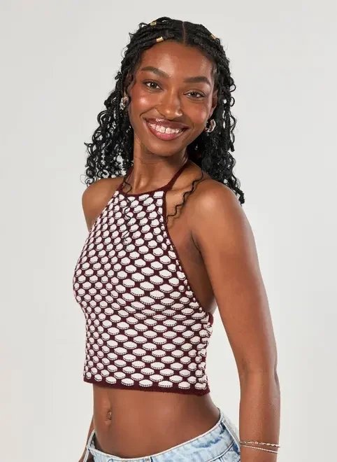 cropped frente única tricô cropped frente única tricô